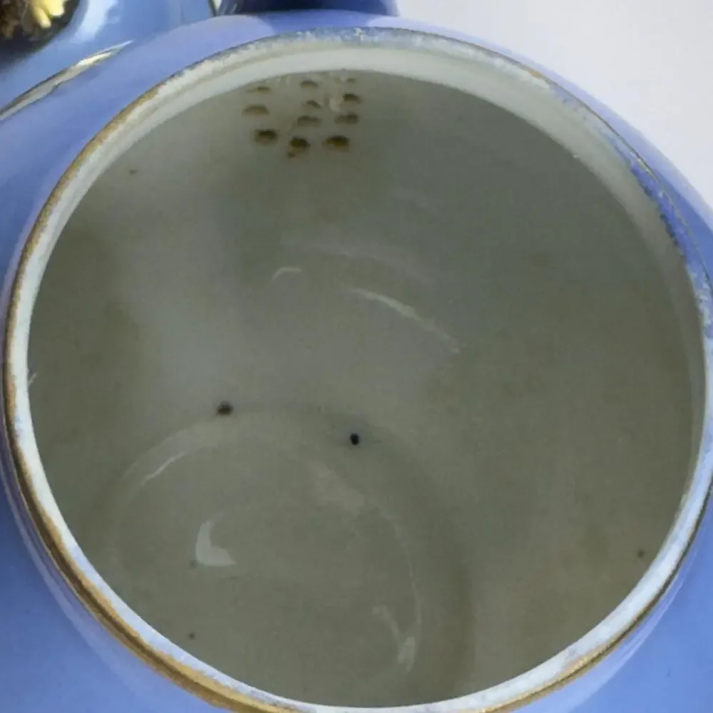 Vintage Japanese Dragonware Teapot - Blue Moriage Raised Dragon Porcelain